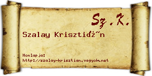 Szalay Krisztián névjegykártya